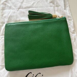 GiGi New York Vibrant Green Leather Wristlet